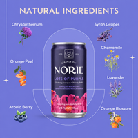 Lots of Purple can and selected botanical ingredients.